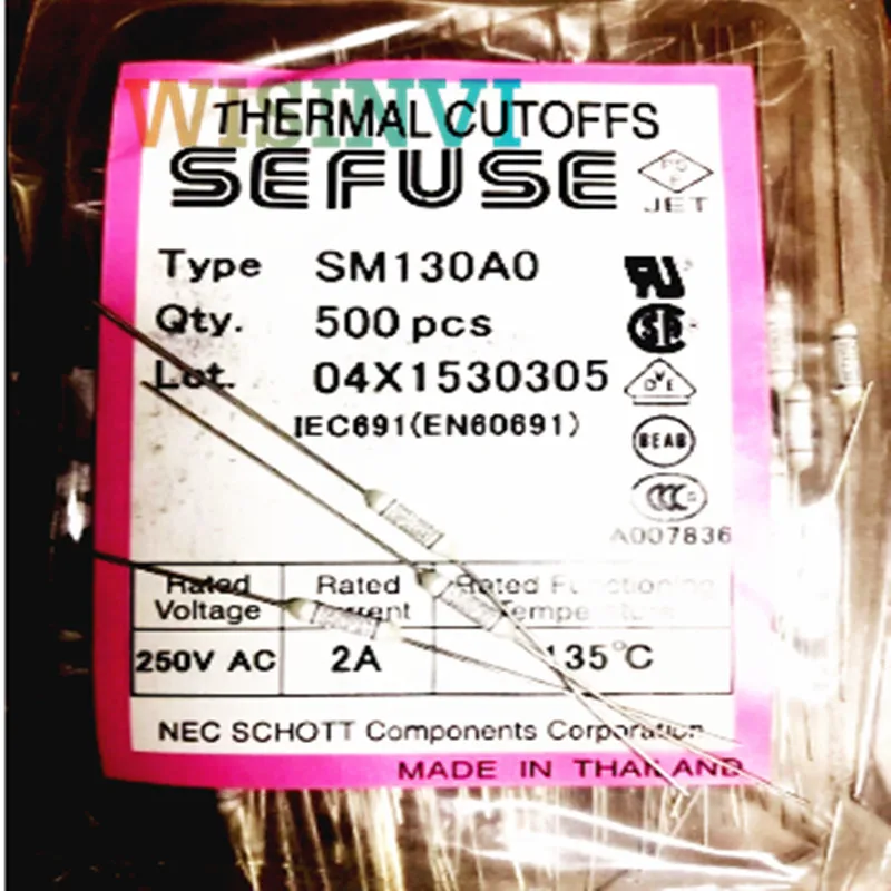 10PCS SM130A0 Thermal Fuse 250VAC 2A 135℃ 135 Celsius Degree 2A 250V