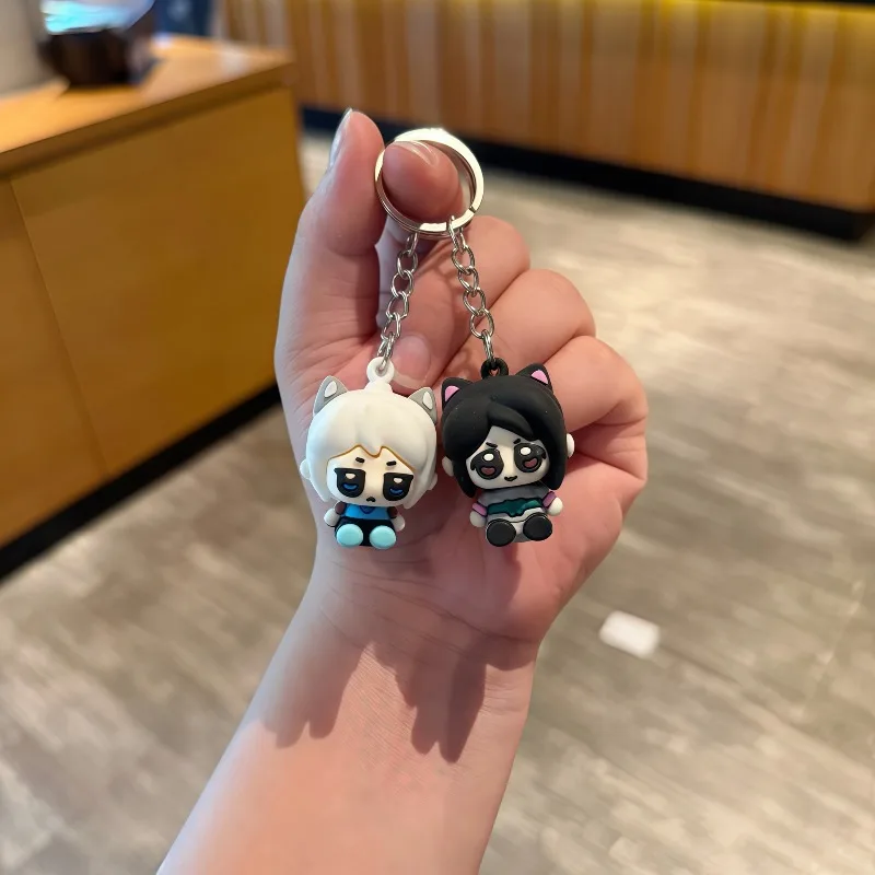 6PCS Valorant New Cute Chibi Character Keychain Double Sided Printed Acrylic Bag Lovely Collectible Backpack Charm Gift for Fans view 2