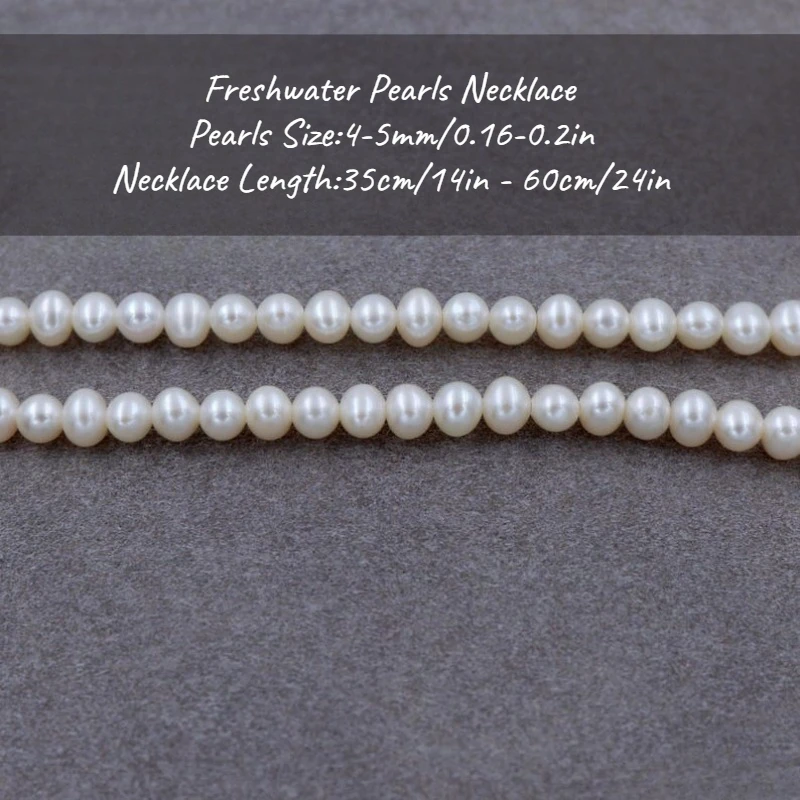 

MYSOYA White Freshwater Pearl Necklace 4-5mm With Gift Box, For Her/Him, Birthday/Wedding/Christmas/New Year Gift