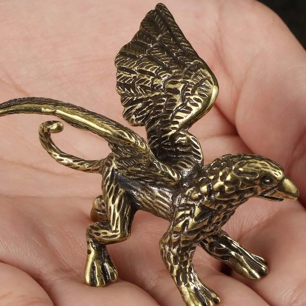 خمر النحاس غريفين التماثيل رائعة اليدوية البسيطة غريفين النحت النحاس غريفين تمثال ديكور غرفة مكتب المنزل