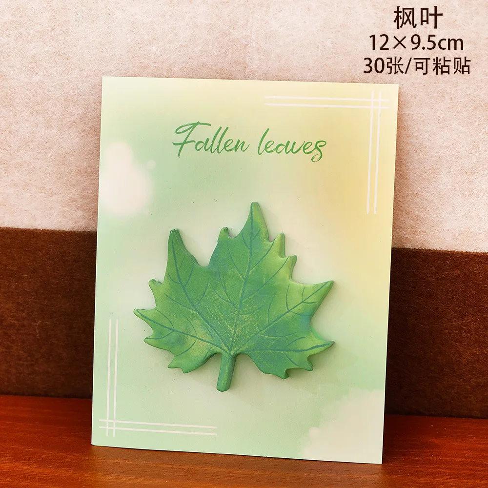 12 Pcs Leaf Notes Student High Value Maple Leaf Message Memo Pad Note Paper Cute Leaf N Times Sticky NoteBook