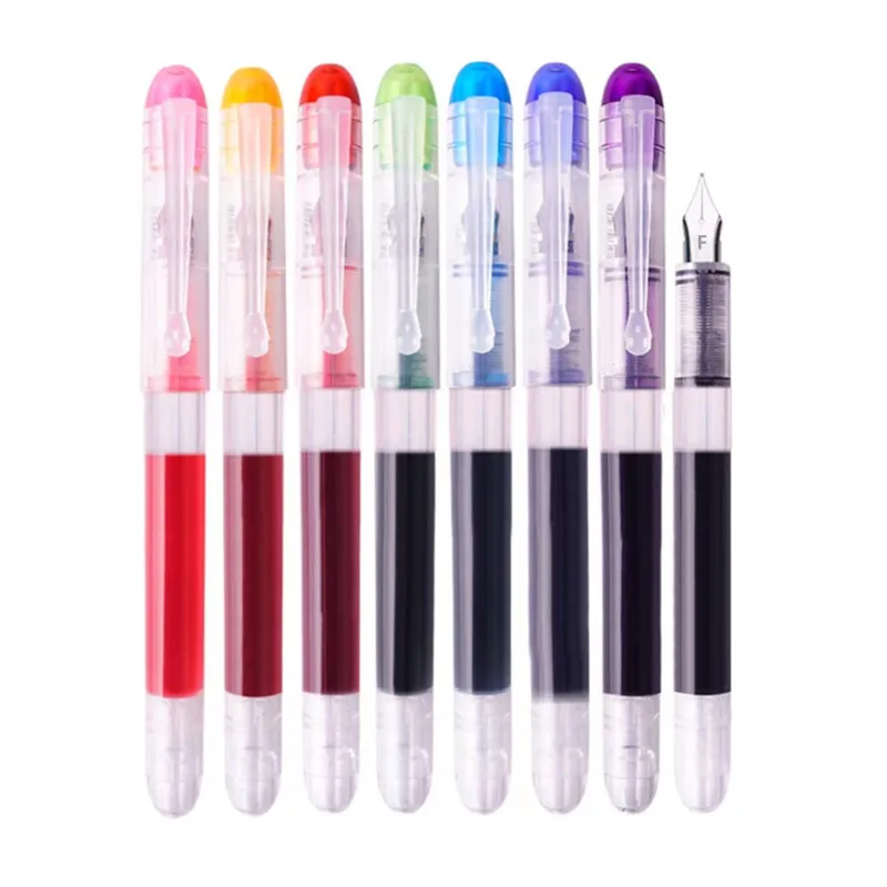 Luxury  Quality Transparent Colour Ink Business Office Student School Supplies Fine Nib Fountain Pen