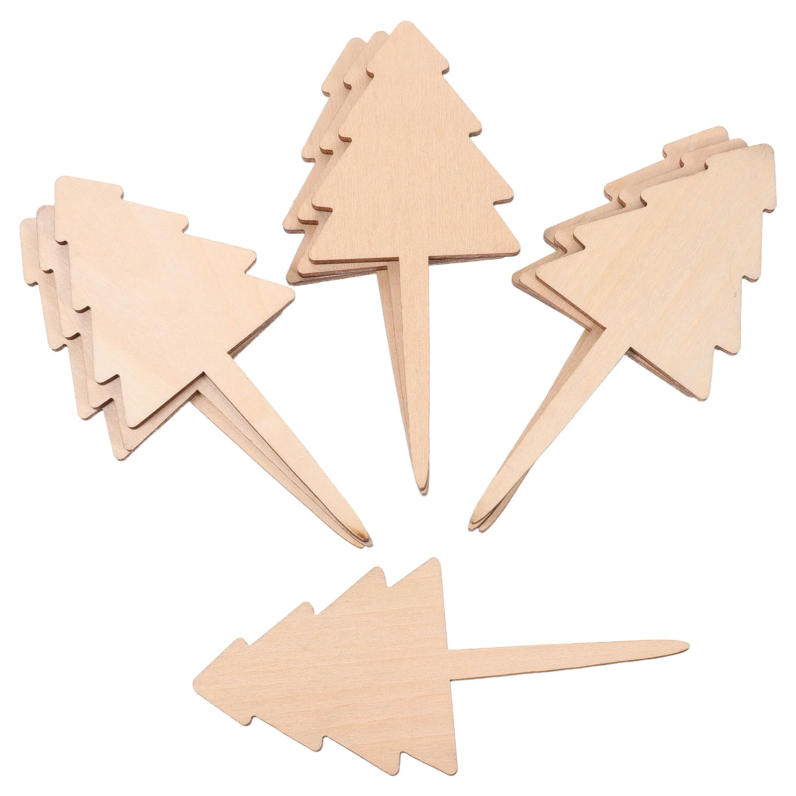 

10Pcs Christmas Tree Garden Plant Labels - 3.9x1.7 Inch Bamboo Plant Markers - Blank Weatherproof Garden Tags for Herbs