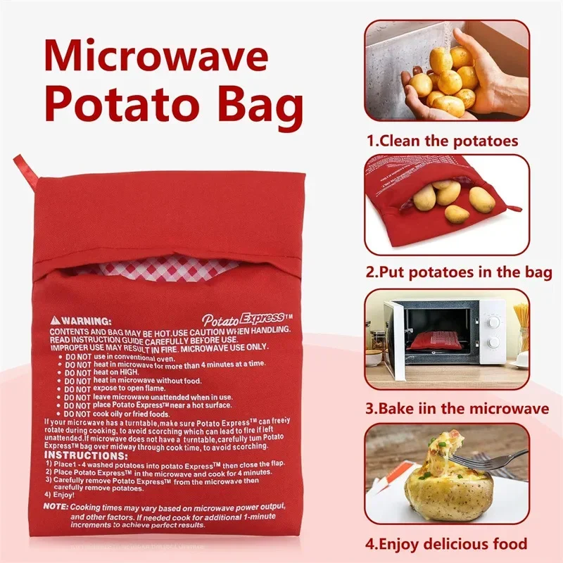 

Microwave Potato Bags Reusable Express Microwave Potato Cookware Bags Baked Potato Cookware Baking Bags Quick Cooking Potatoes