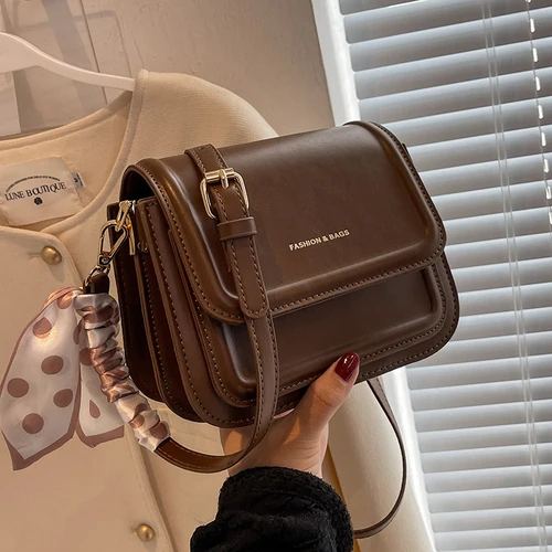 Bolso de hombro de cuero para mujer - Bolsos cruzados de moda Bolso para axila Bolso cuadrado pequeño
