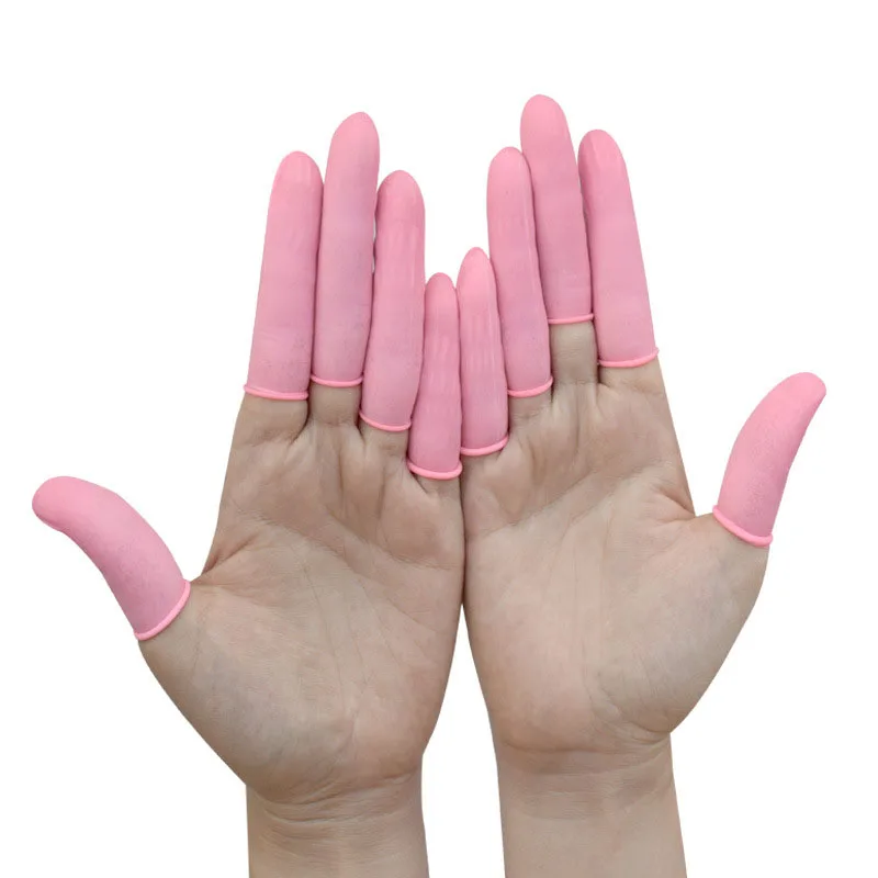 Disposable Fingertip Protective Gloves Pink/white/yellow Durable Dust-free and Powder-free Rubber Non-slip Rubber Finger Cots