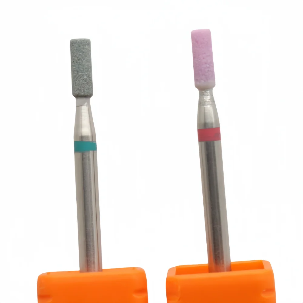 1Pc Pink & Green Quartz Nail Drill Bit Cylindrical Grinding Head Fine & Coarse Grit Electric Nail File Bit for Cuticle Removal