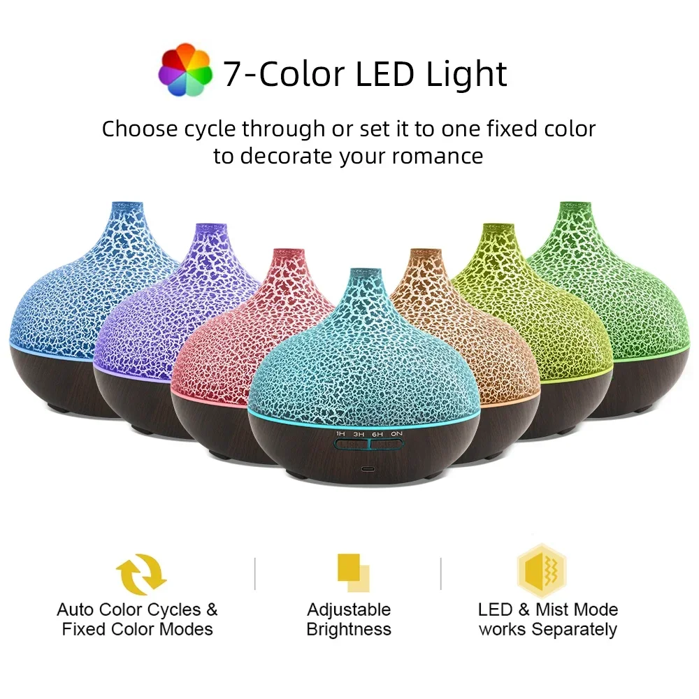 Nebbia ad ultrasuoni per umidificatore per aromaterapia da 550 ml, spegnimento automatico, aggiornamento super silenzioso per la tua spa domestica