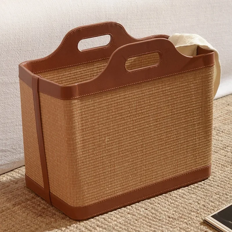Rattan Dirty Laundry Basket Vintage Clothes Organizer Hamper Multifunction Bathroom Storage Baskets Woven Organizing Hampers