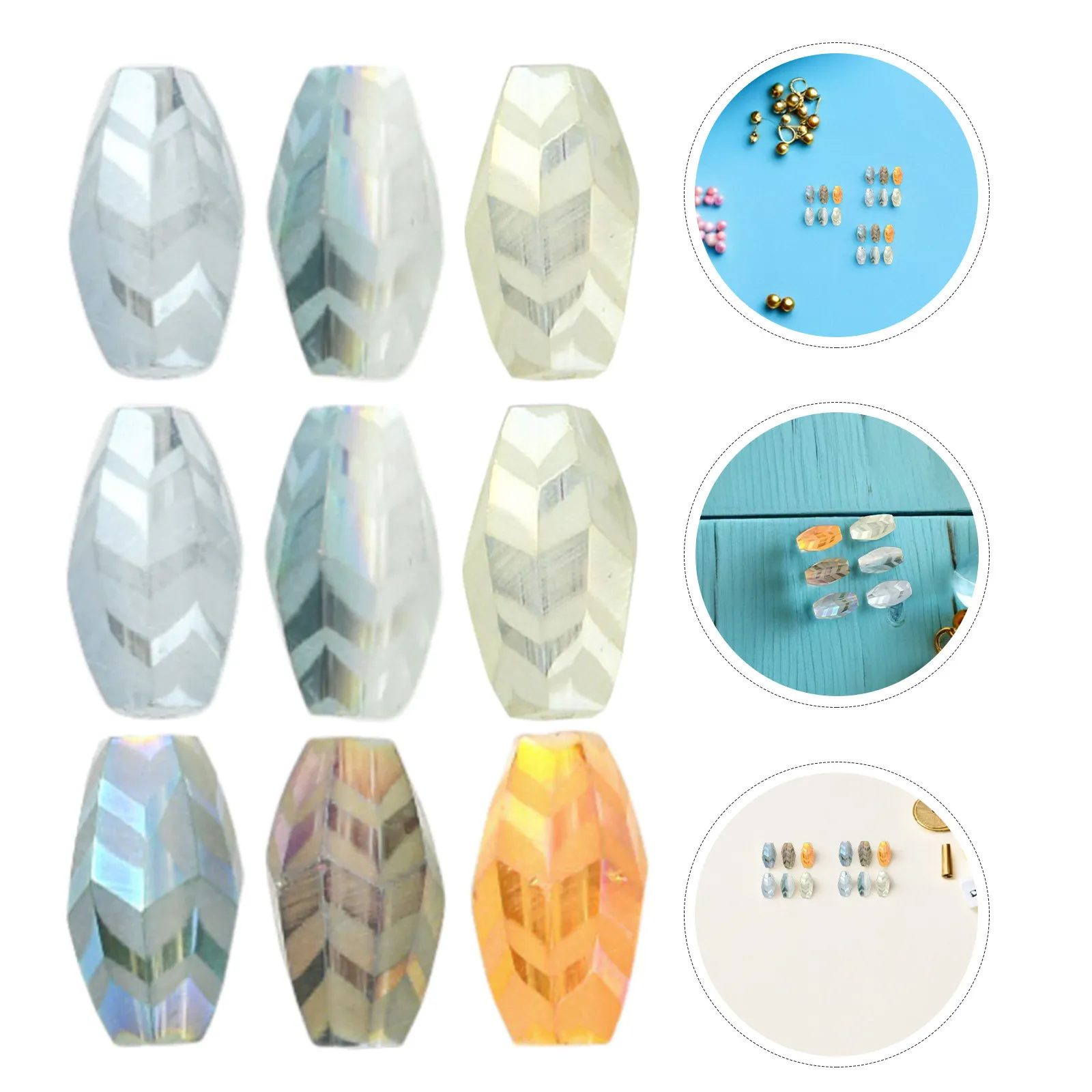 60Pcs Colorful Mixed Glass Beads Loose Spacer Beads Large Hole Assortment for Bracelets Necklaces Earrings Jewelry