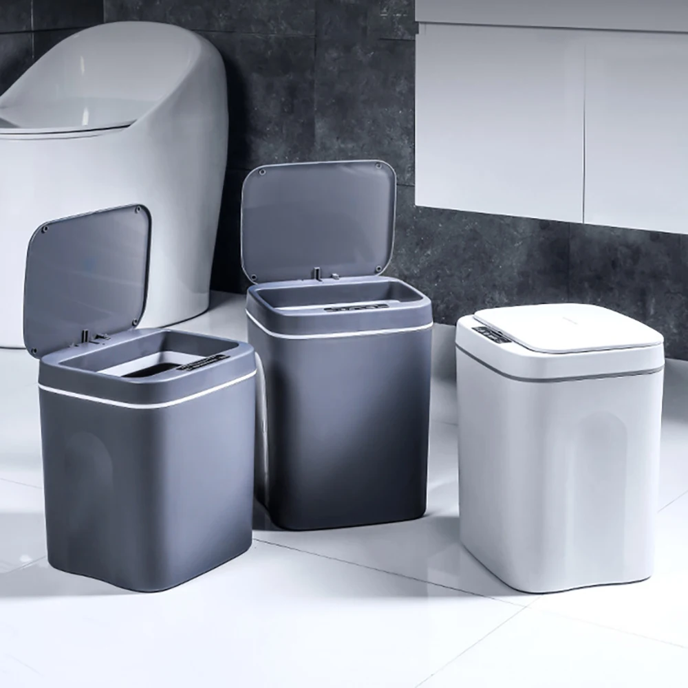 14L USB Charging Smart Trash Can Automatic Sensor Dustbin Intelligent Sensor Rechargeable Electric Waste Bin Rubbish Can