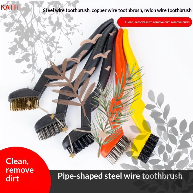 Curved Handle Brush Kit Wire Brush Set For Cleaning: 3Pcs Welding Slag Rust Removal Industrial Scrubbing