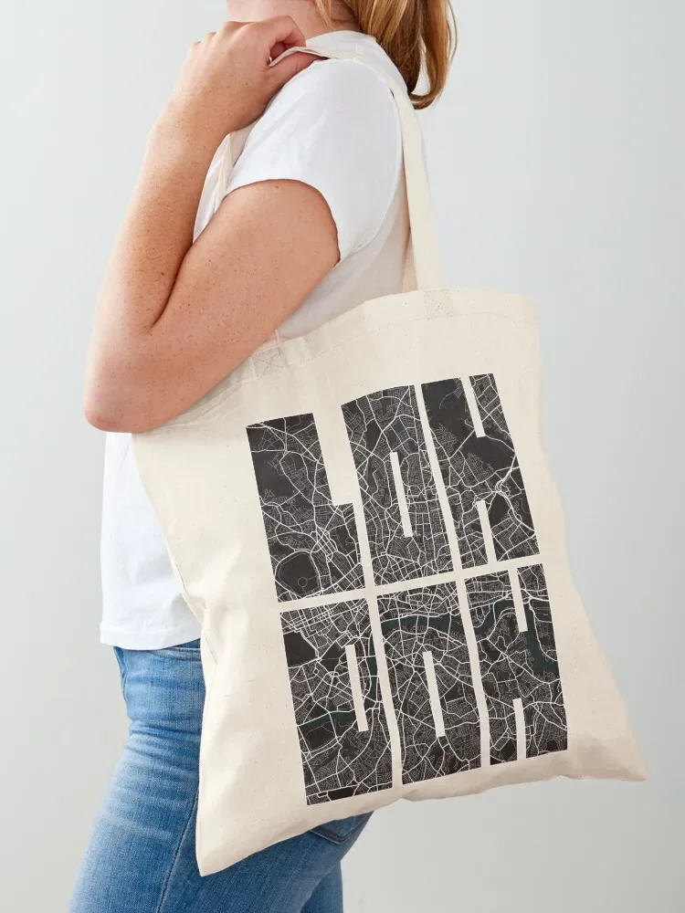

London City Map of England - Dark Tote Bag tote bag custom tote bag sacs de shopping custom bags
