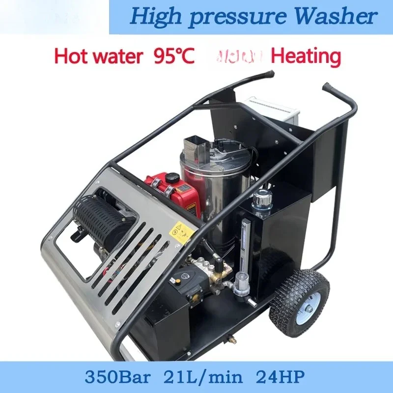 24HP 21LPM Hot Water High Pressure Washer 5000PSI 350bar New for Breeding Farms Oil Contamination Cleaning Machine