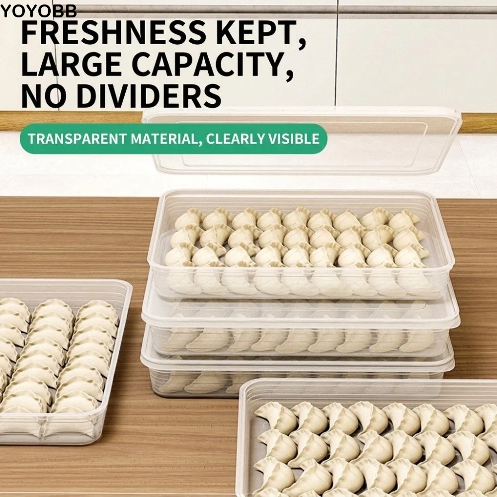 Transparent Dumpling Box with Lid Stackable Freezer Storage Box multi-functional portable Fresh-Keeping Box Refrigerator
