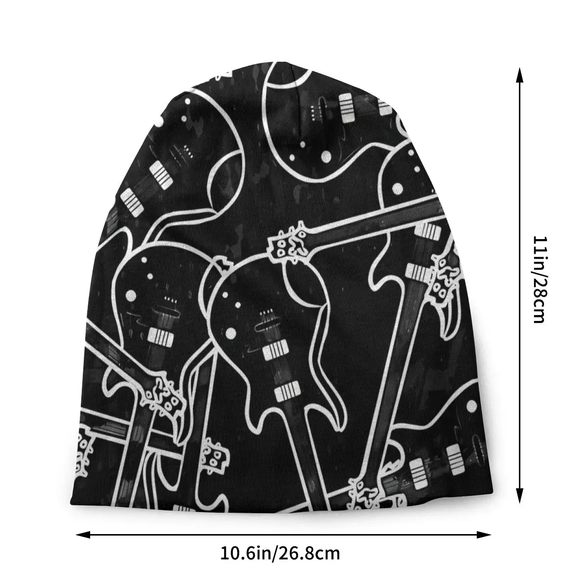 Bonnet Hats Rock And Roll Music Men Women's Thin Skullies Beanies Hat Guitars In Black And White Autumn Warm Cap Design Caps