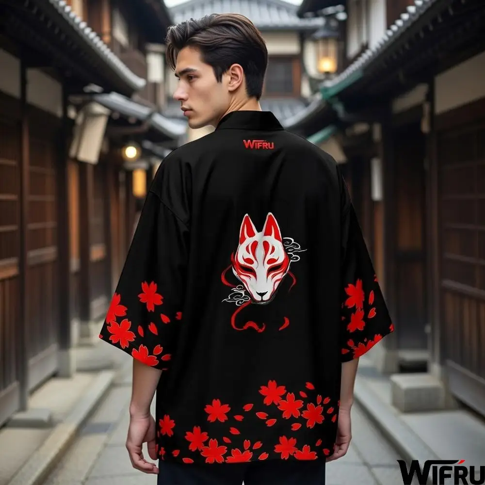 

Японский стиль: кимоно, хаори, юката для мужчин и женщин, традиционный кардиган с принтом в стиле укиё-э (Великая волна, журавли, лисы), летний повседневный, с открытым передом