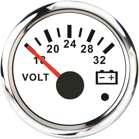 Auto- und Boot-Booster-Alarmanzeige 2'' 52mm Öldruckmesser Wasserstandsmesser Kraftstofftemperatur 12V 24V Voltmeter Zubehör Messgerät – Detail 33