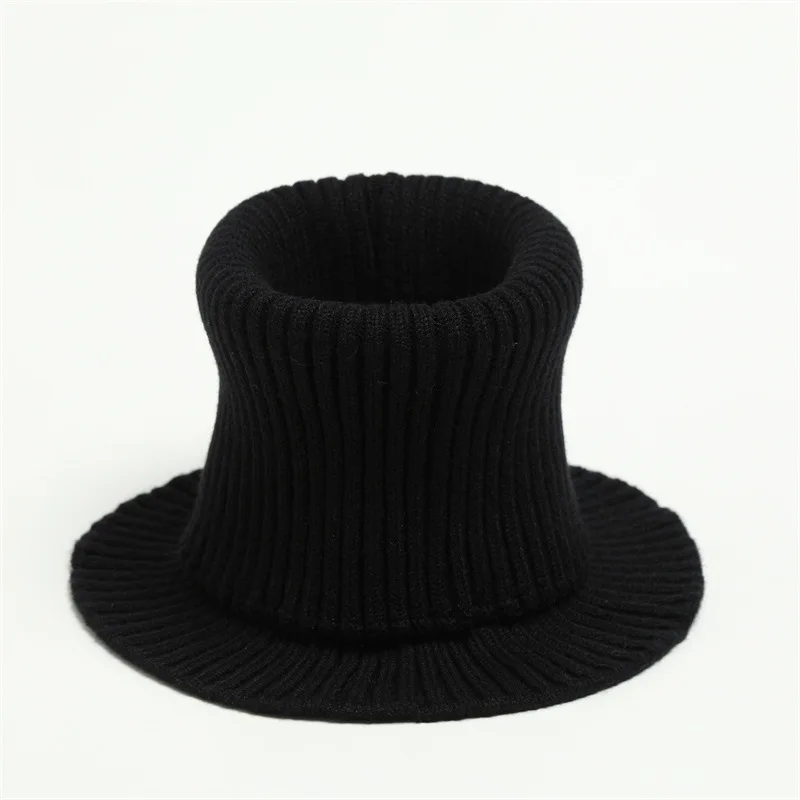 Winter Windproof Warm Neckerchief Women Vertical Grain Knitted Ring Scarf Turtleneck False Collar Cover Head Neck Guard Collar