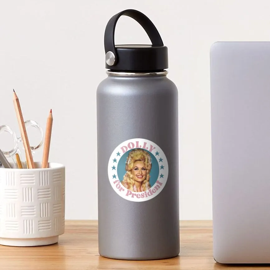 Dolly For President 10PCS Stickers for Background Living Room Room Bumper Funny Print Cute Water Bottles Car Wall Cartoon