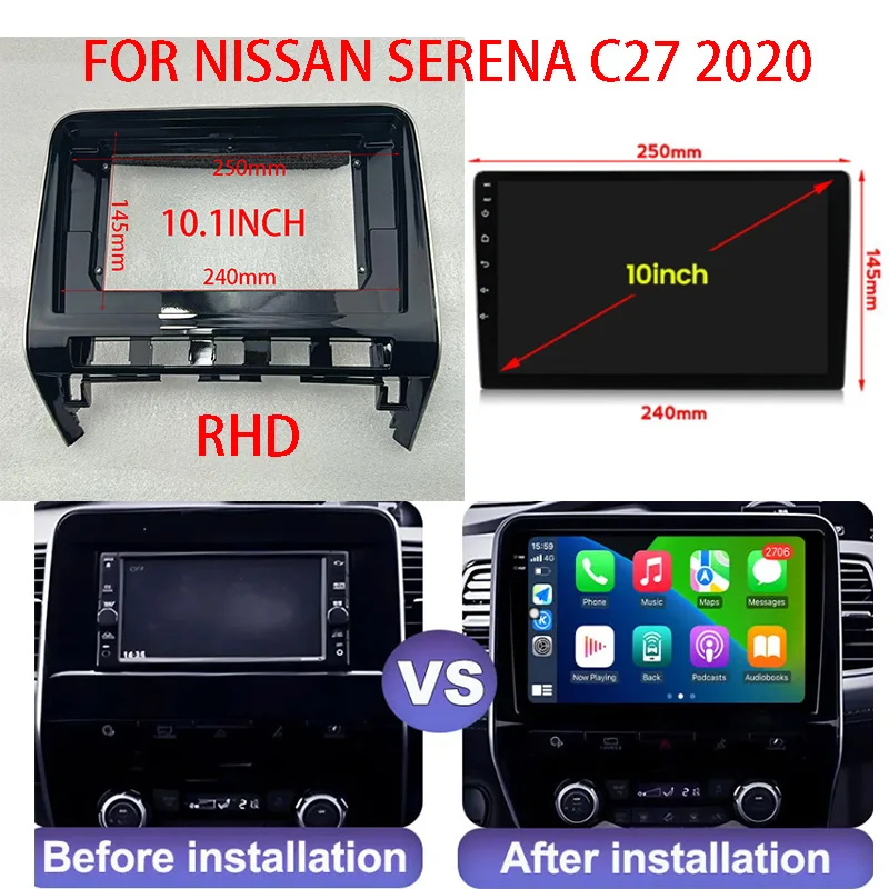 FOR NISSAN SERENA C27 2020 (7/9/10.1INCH)  Android Car Radio Fascia Center Console Holder Frame Trim Bezel Faceplate