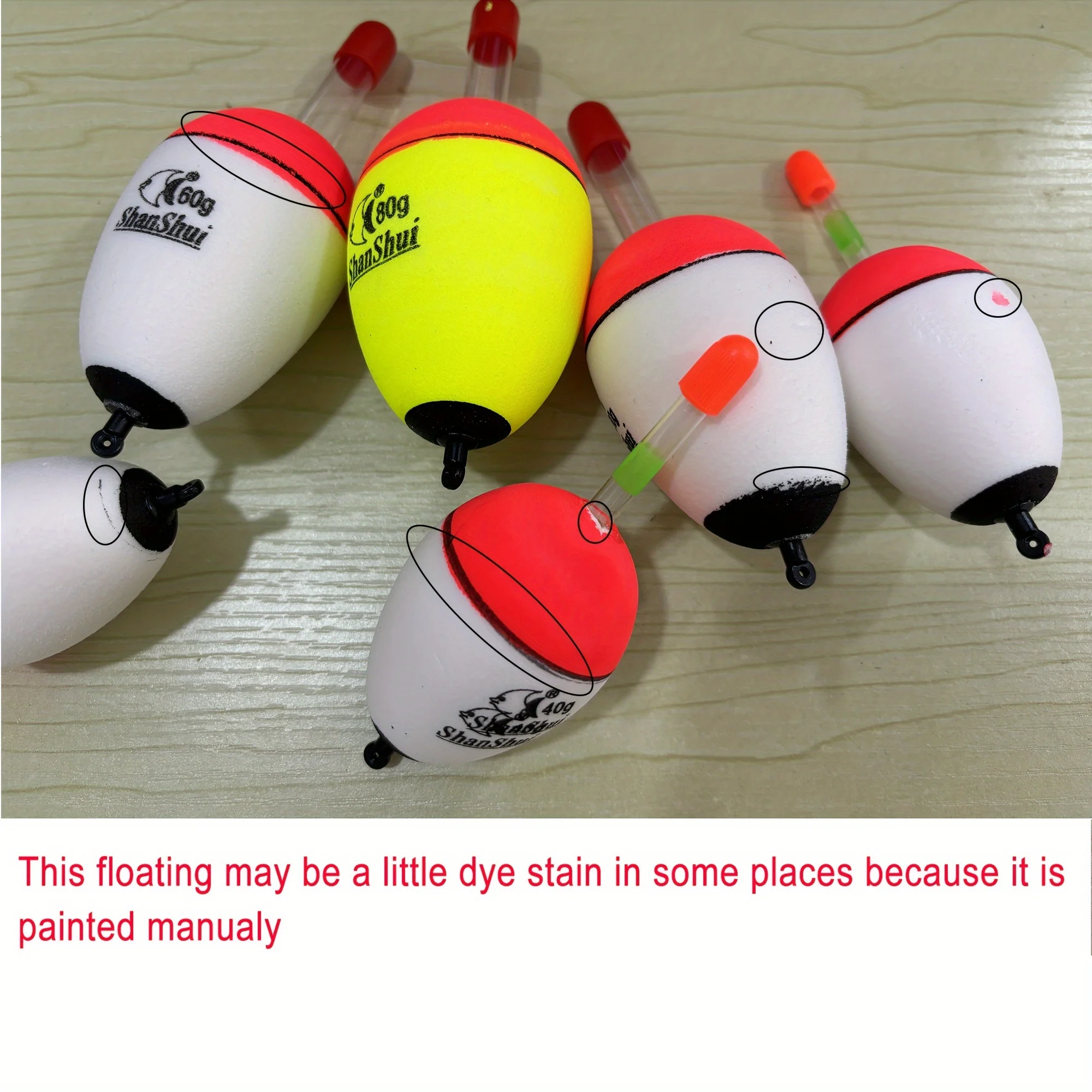 5 قطعة تعويم الصيد 20 جرام-80 جرام إيفا يطفو الأسماك العائمة الطعم لصيد الأسماك البحرية الكارب الصيد معالجة اكسسوارات #6