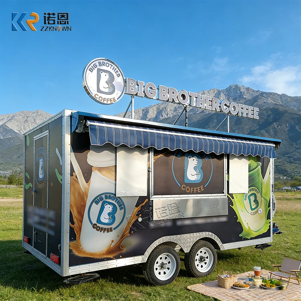 Best Selling Corn and Vegetable Fry Ice Cream Roll Cart Food Truck for Hotels Restaurants with Bearing and for Hotdog