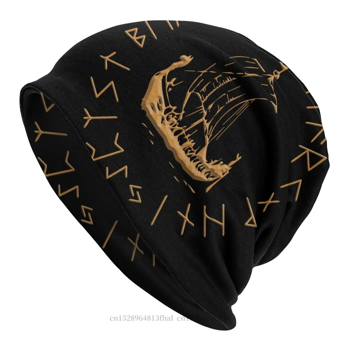 Vikings Ragnar Lothbrok TV Series Skullies Beanies Caps Longship And Norse Rune Wheel Pirate Hat Bonnet Hats Unisex Ski Cap