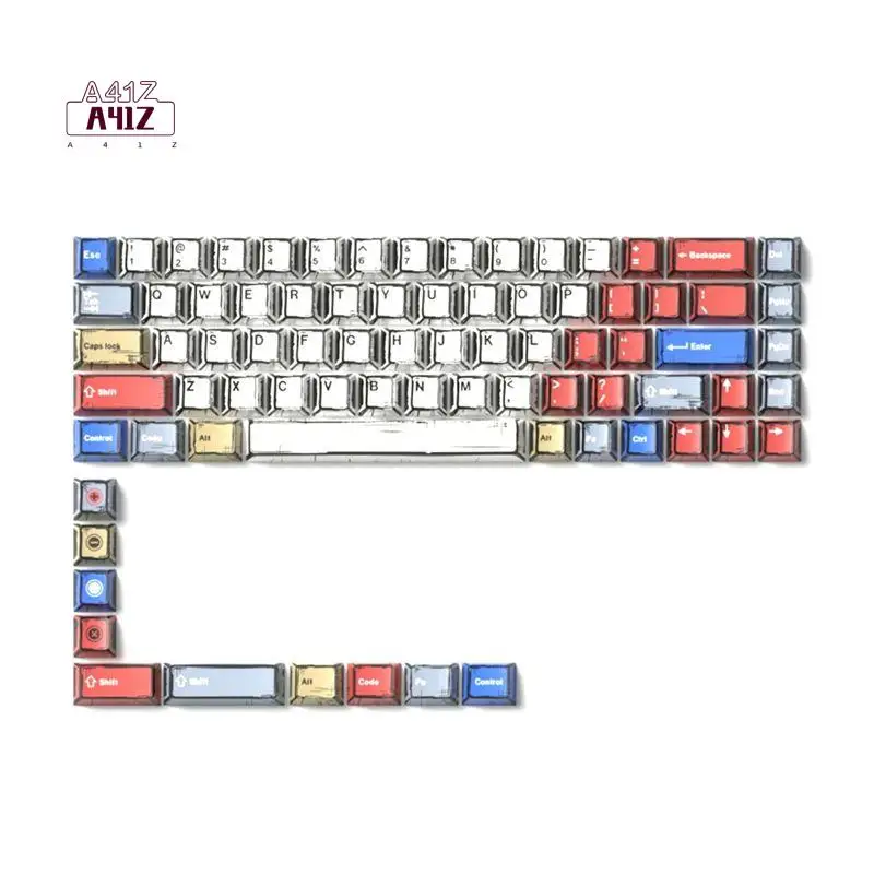 A41Z-Comic Keycaps EVA01 BOW-Cherry Profile PBT Dye-Sub 78 Keys For Mechanical Gaming Keyboard 61/61/63/64/68 Layouts
