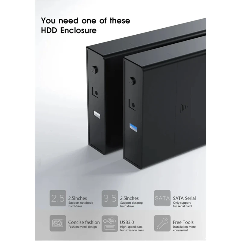USB 3.0 3.5 Inch HDD External Hard Drive Case Box Reader Hard Drive Enclosure High Speed Adapter for PC EU Plug-A22U