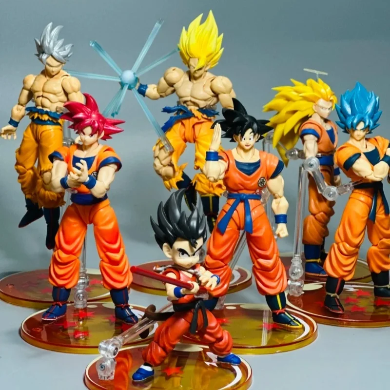 

В наличии Оригинальная фигурка Bandai Shf Dragon Ball Full Power Goku Black Super Saiyan 4 Super Saiyan 2, модель игрушки, подарки