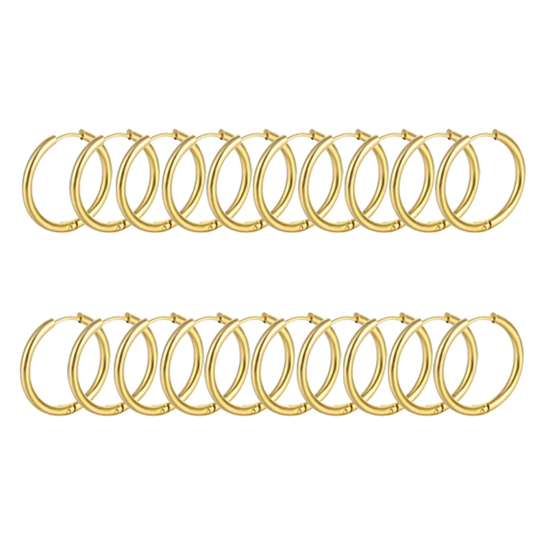 NONE 316L Stainless Steel Small Hoop Earrings 3
