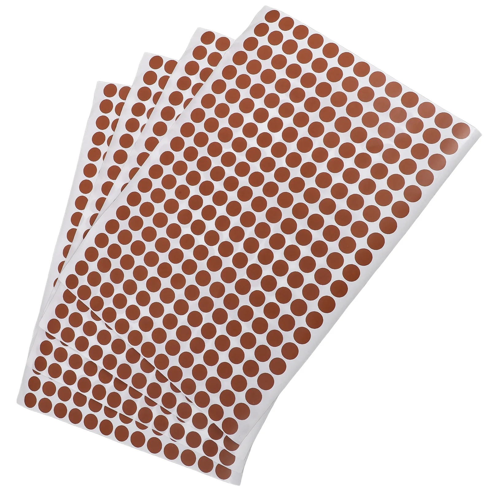 

10 Sheets Round Copperboard Paper Labels Brown Adhesive Stickers Multiuse Dot Decals for Office School Home Classifying Sealing