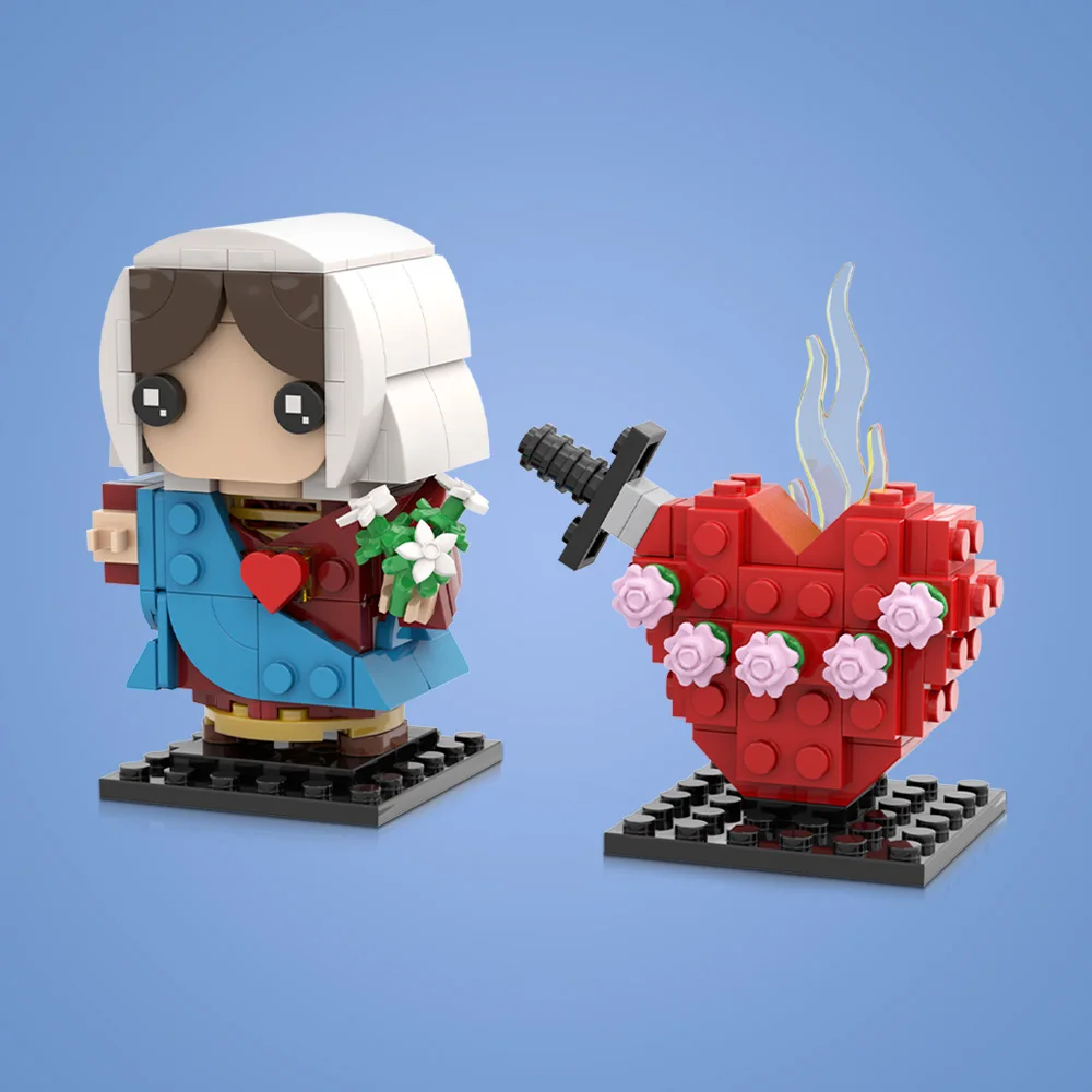 Gobricks MOC Jungfrau Maria Brickheadz Bausteine Modell Christentum Jesus Mutter Figur Ziegel Spielzeug Kinder Pädagogische Geschenke