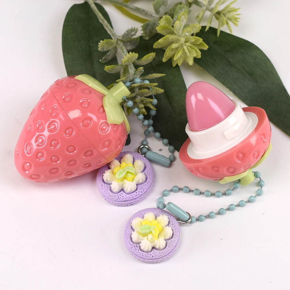 Niedlicher Lippenbalsam, Erdbeer-Falten-Reparatur, feuchtigkeitsspendend und aufpolsternd, langlebig, feuchtigkeitsspendend, erdbeerförmiger Lippenschutz, Geschenk für Frauen