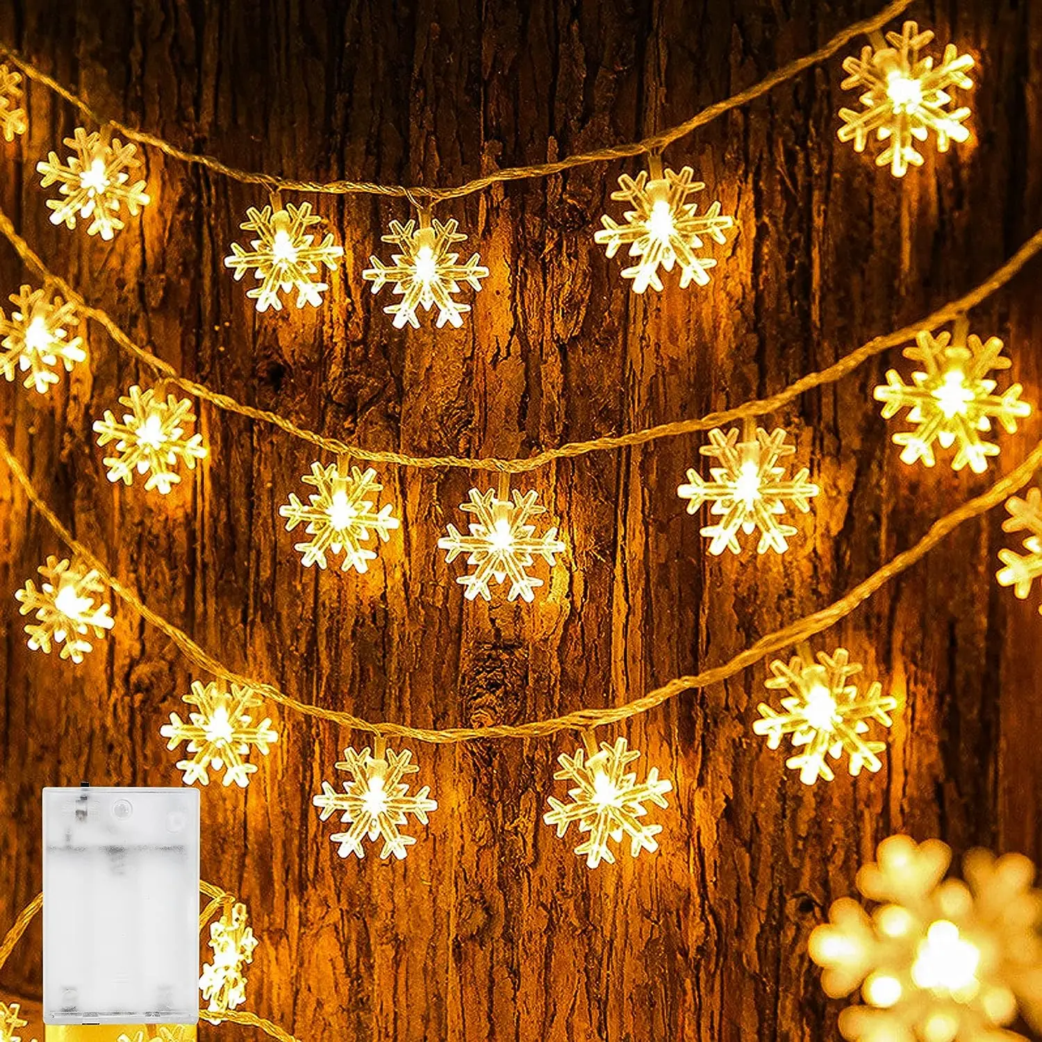 Snowflake LED String Lights LED Fairy Lights Battery Powered Fairy Light Wedding Party Garland Room Decorations Noel Navidad