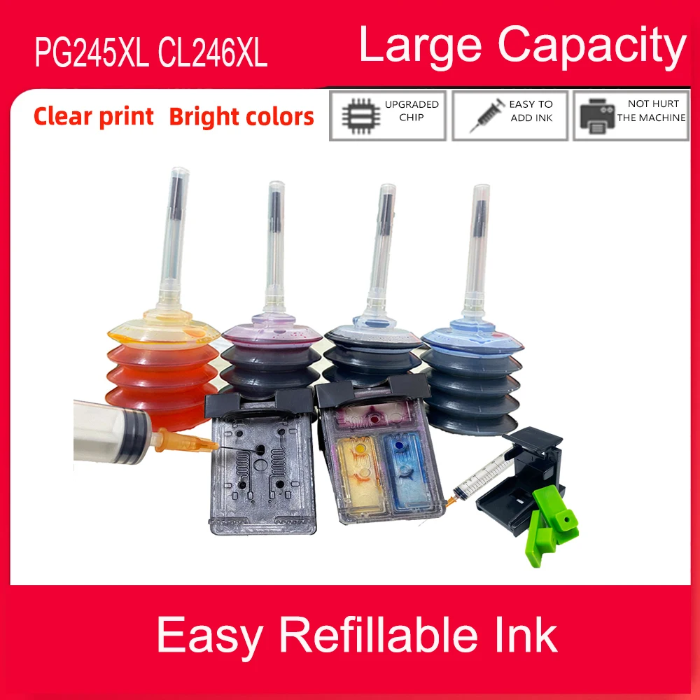 Vilaxh For PG 245 246 XL Ink Cartridges For Canon Pixma IP2820 MX492 490 MG2420 2520 2920 TS202 302 3120 Printer