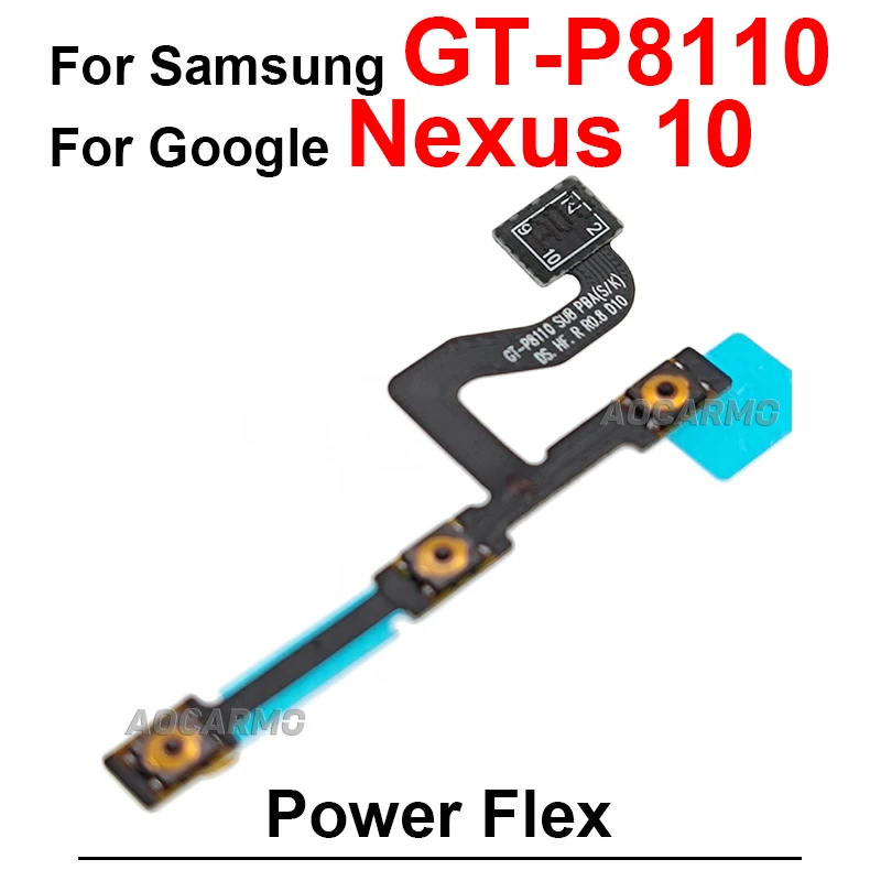 1Pcs Power On Off Volume Buttons Flex Cable Replacement Parts For Samsung Google Nexus 10 P8110 GT-P8110