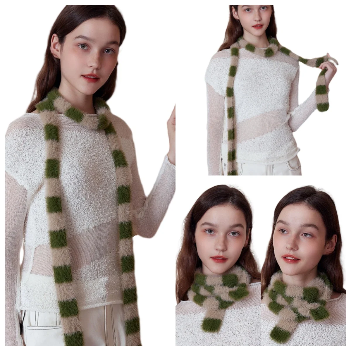 Hot Girl Sweet Cool Style Hut Stern gestreifte Plüsch-Strickmütze Vielseitig für Herbst und Winter – Detail 17