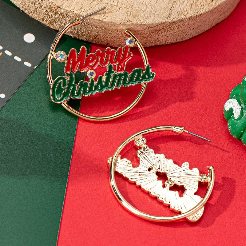 Neue trendige exquisite Weihnachts-Glühbirnen-Ohrhänger für Frauen, einfache Strass-Schleifenohrringe, Weihnachtsfeier-Schmuckgeschenke. – Detail 6