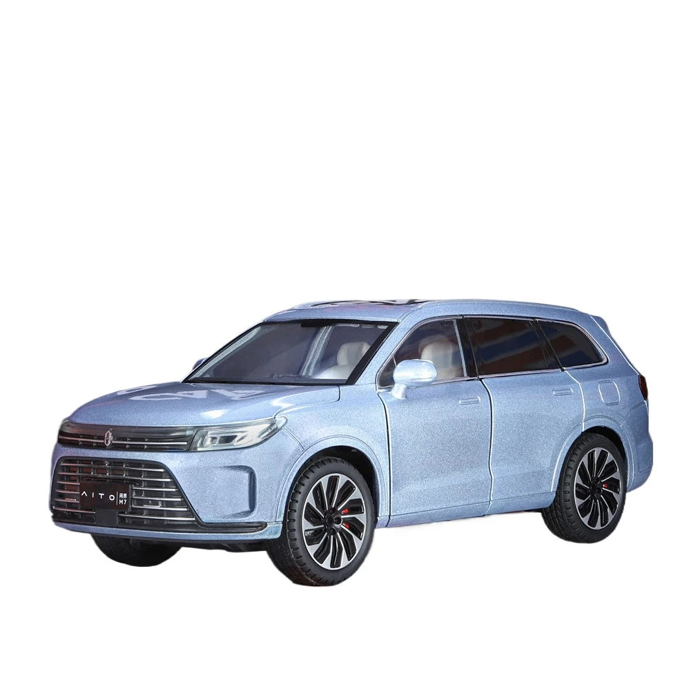 

SERES AITO M7 Alloy Simulation Car Model, New Energy SUV Tabletop Decoration, Micromodel Collection Display, Blue Gift, 1:24