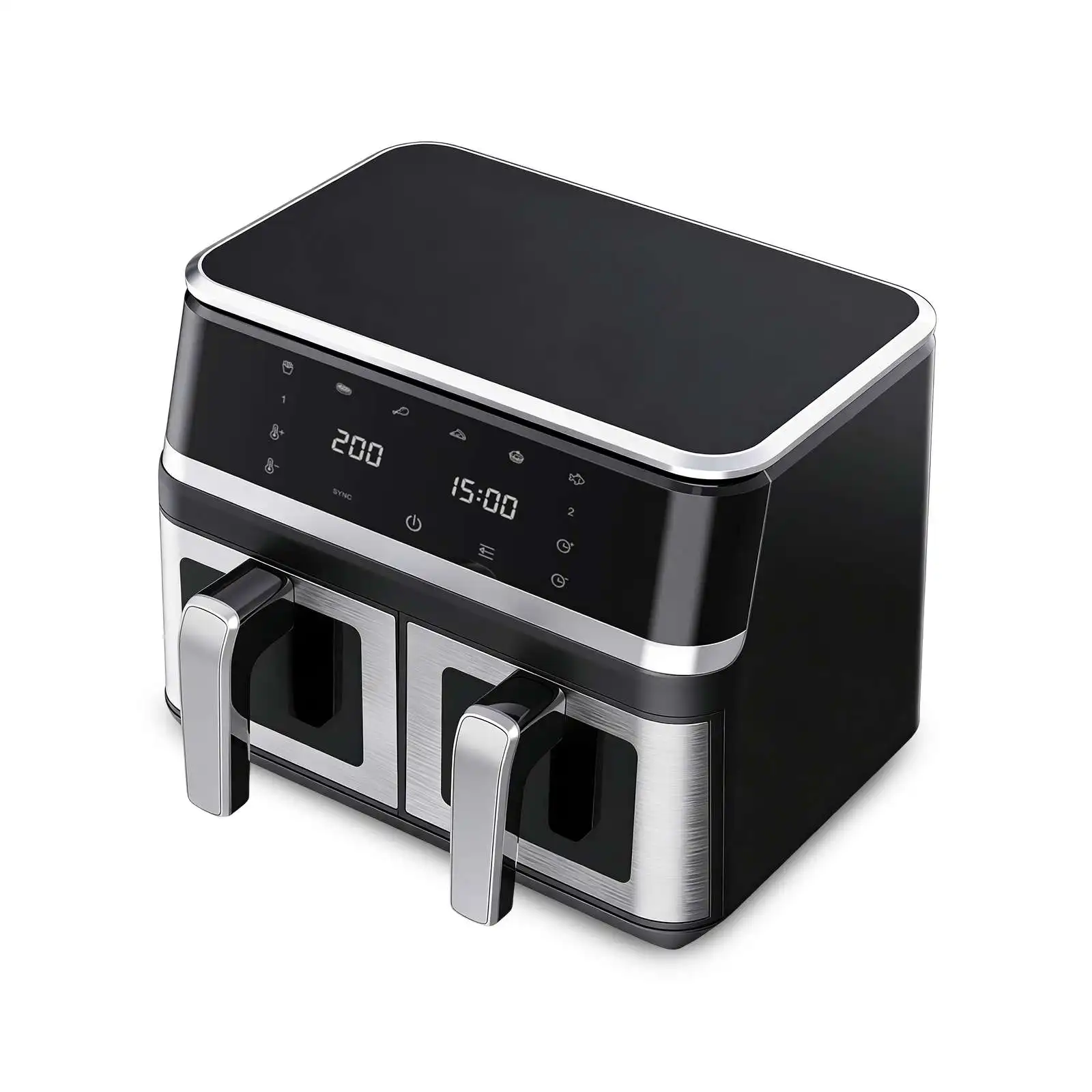 Aiorber 1400W Air Fryer ohne Öl, 8L Heißluftfritteuse mit Sichtfenster, Digitales Touch-Display, 8 Programme & XXL Kapazität