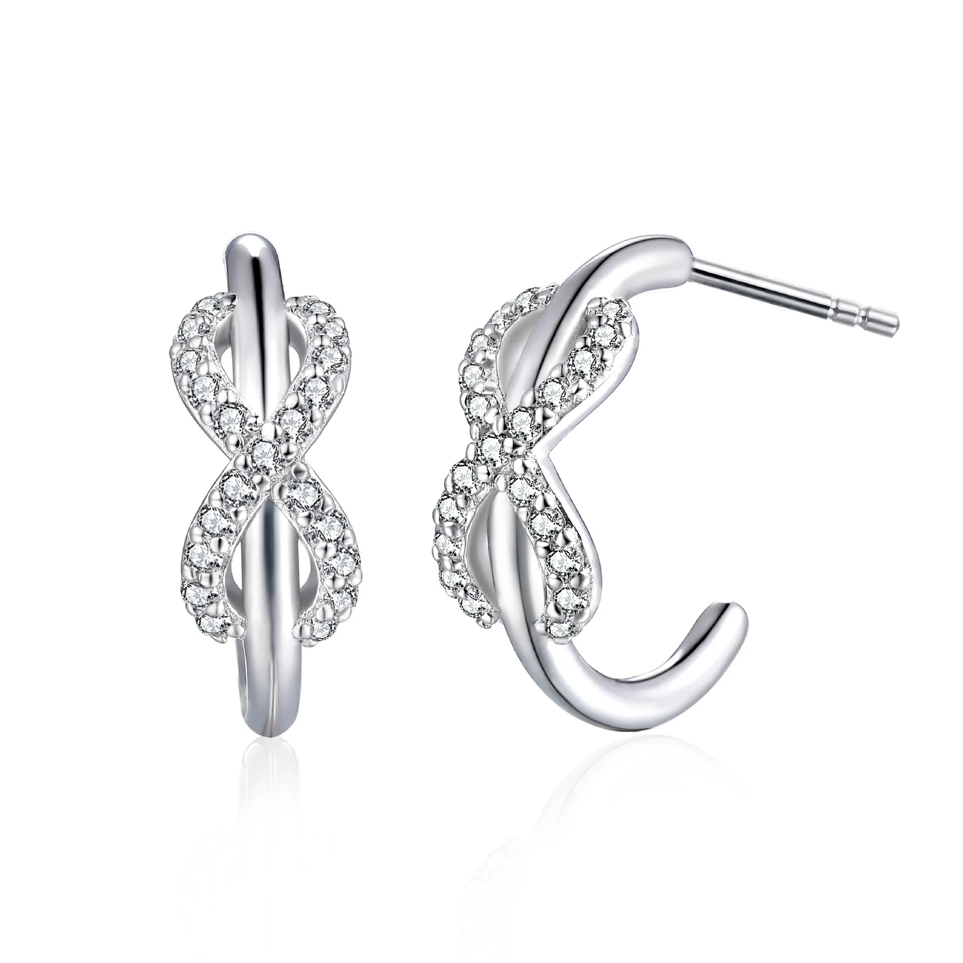 Small Fragrant Style Double C Earrings 925 Silver Simple and Small, Exquisite Personality Circle Earrings, Female Design Sense