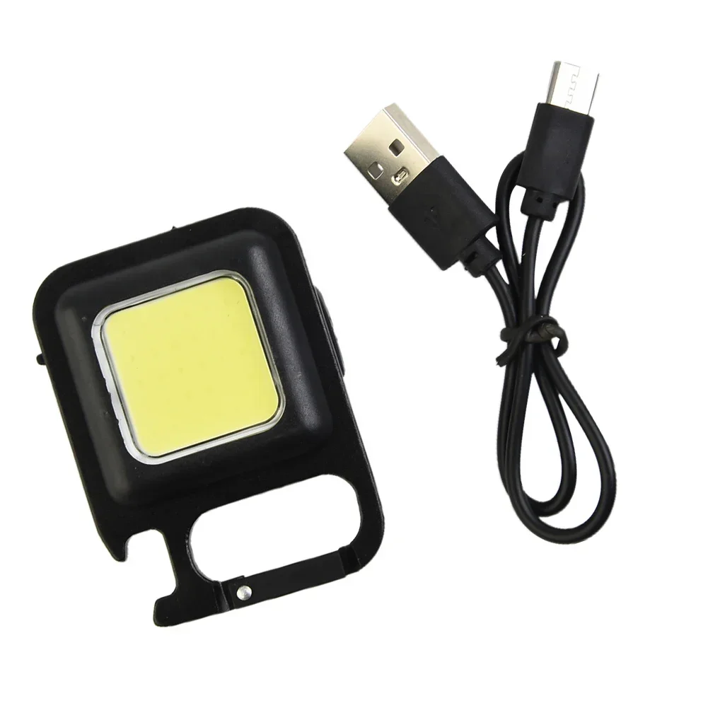 

USB Rechargeable Keychain Light Mini Bright Flashlight COB Inspection Light Bottle Opener Outdoor Emergencys Work Light