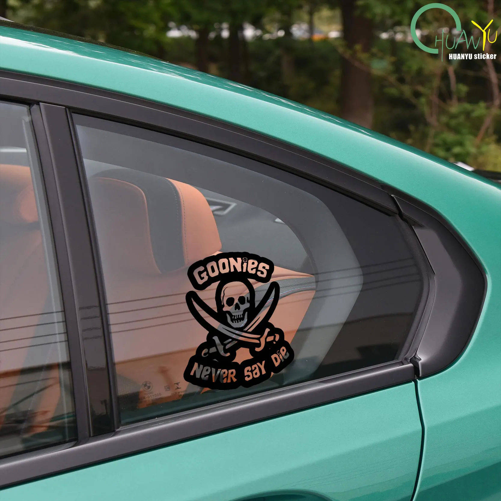 Autocollant de lettre de crâne jamais donnent, autocollant réfléchissant imperméable pour décoration de voiture et de moto