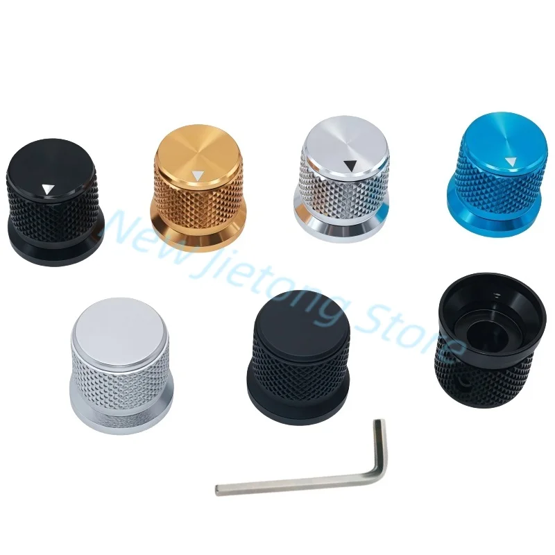 1pc 17x16mm Aluminum Alloy Potentiometer Switch Control Cap Volume Audio Electric Knobs Screw Type Silver Blue Gold Black