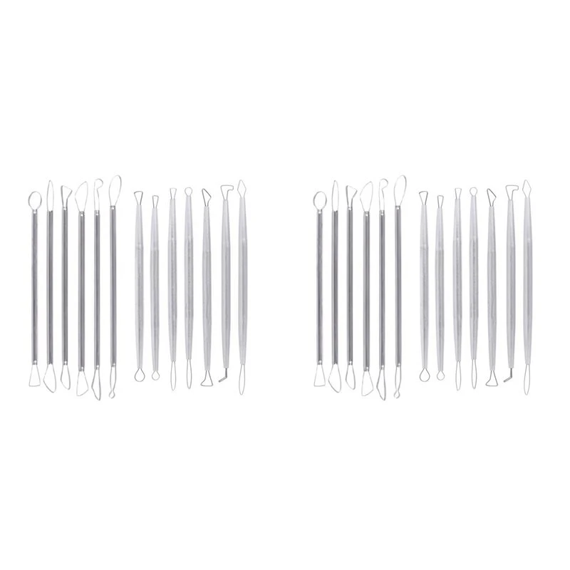 WCS-2 Set Polymer Clay Tools Pottery Sculpting Tools Carving Ribbon Wire End Loop Clay Tools Set
