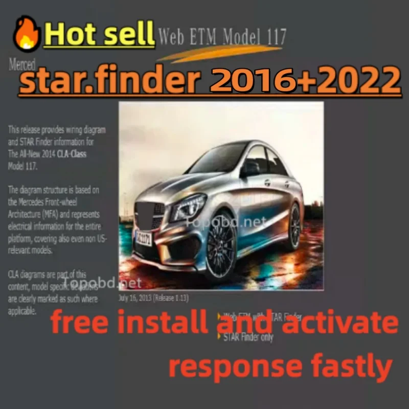 

Starfinder software 2015 and 2022 hot sell contains electrical wiring for mer.cedes Benz install and activate service