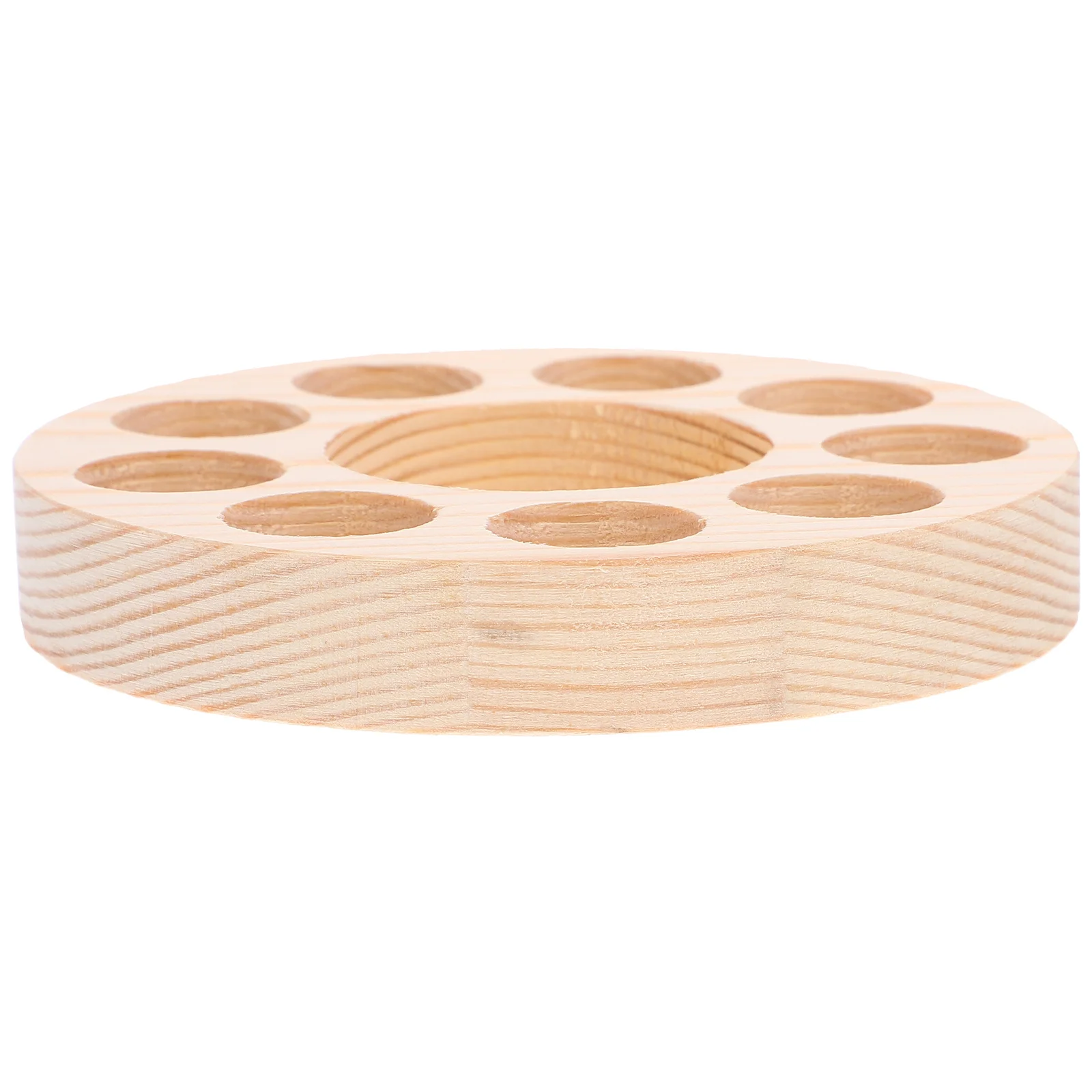 

1pc Pine Wood Essential Oil Organizer With Storage Slots Bottle Holder For Home Massage Salon Use Small Bottle Tray Perfume