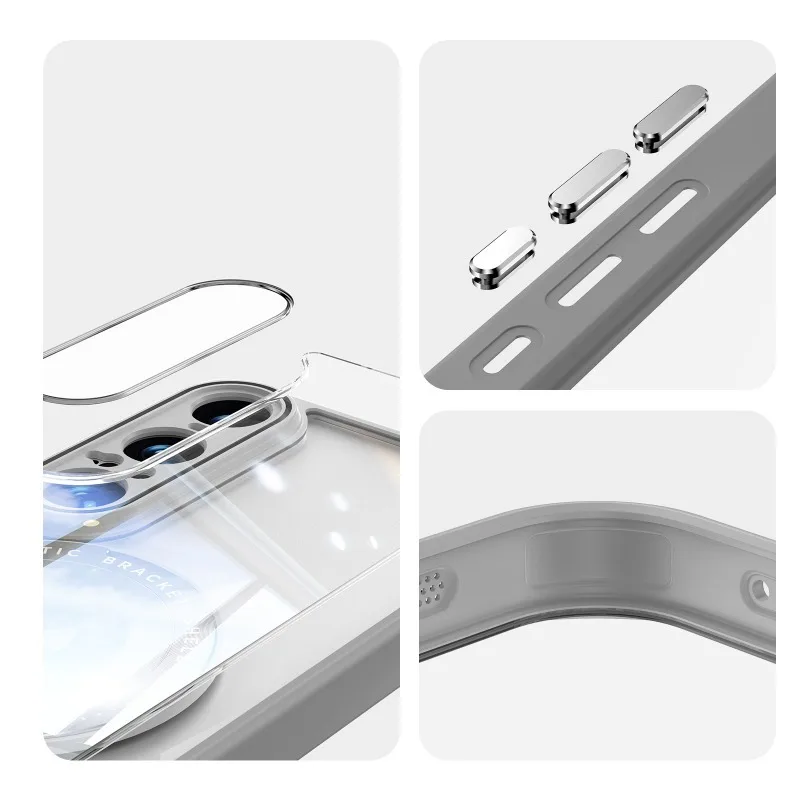 Magnetic Stand Glossy Clear Case For Sony Xperia 1 VII Acrylic Hard PC Shockproof Protection Back Cover For Xperia 10 VI 5 IV view 6